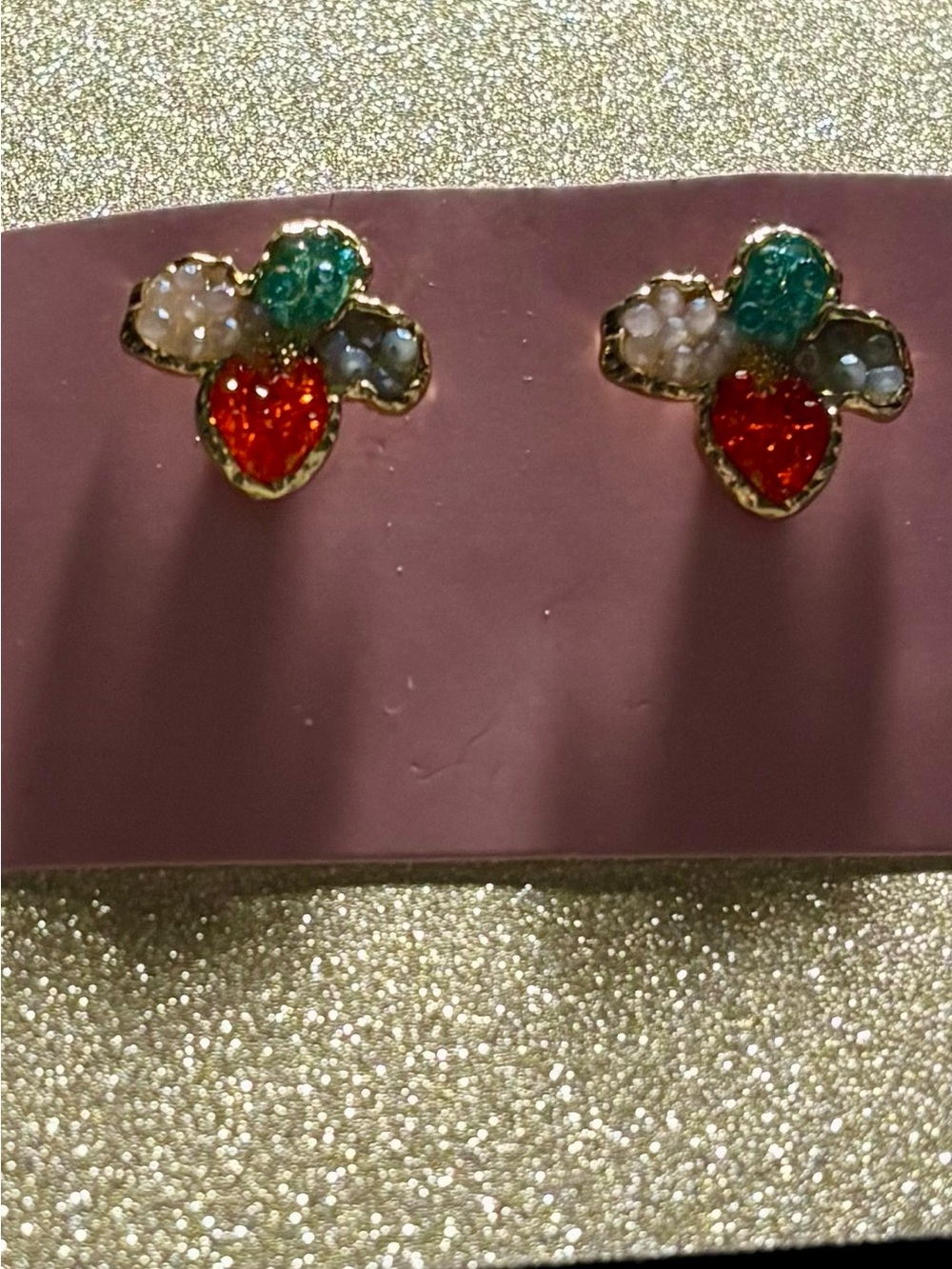 Crystal and Beaded One of a Kind Earrings! Only one set available.